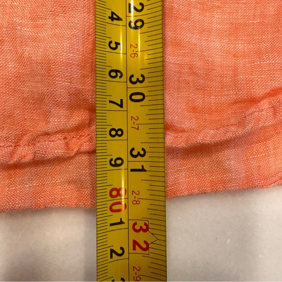 Jones New York Women Plus Sz 2X 100% LINEN  Roll Tab Sleeves Top Coral Peach - Picture 7 of 9